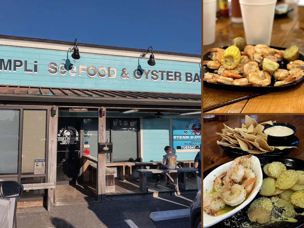 A busy seafood bar interior.